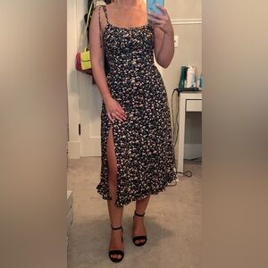 Abercrombie & Fitch - Black Floral Satin Skirt Set- Size Small